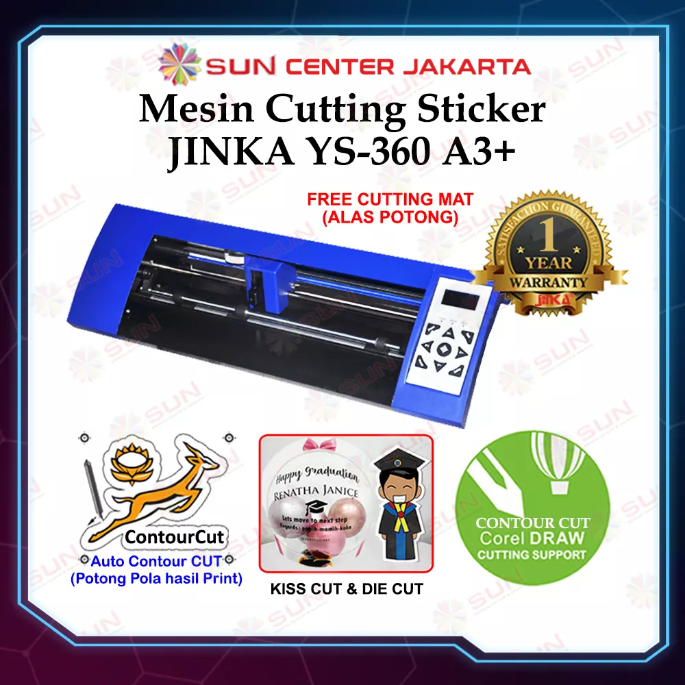 Jual Mesin Cutting Sticker Jinka YS 360 A3 Support Cutting CorelDraw