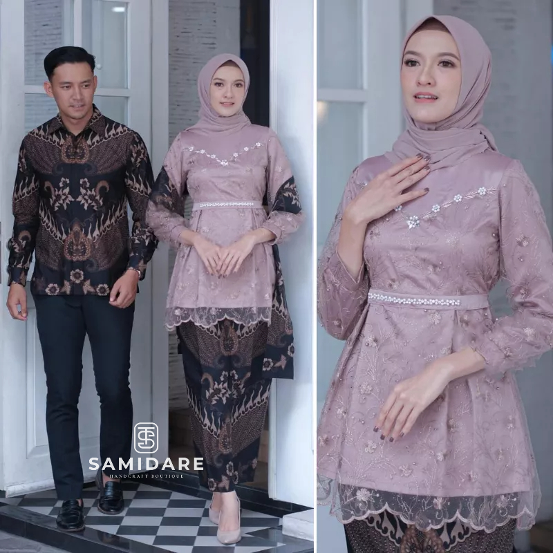 Jual Kebaya Couple Wisuda Modern Kebaya Arunika Set Tunik Lamaran Tunangan Batik Baju Couple