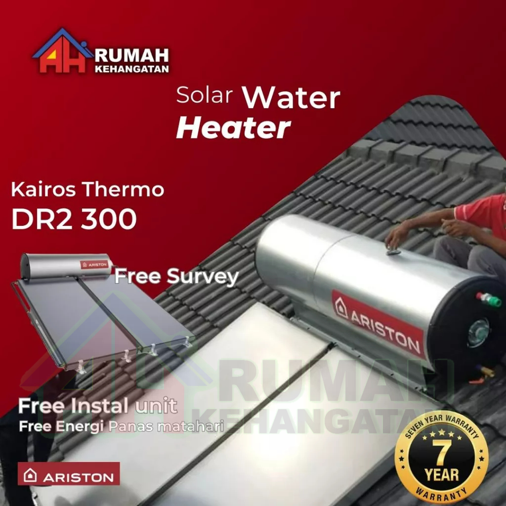 Jual Ariston Solar Water Heater Kairos Thermo DR 300 Liter Pemanas Air