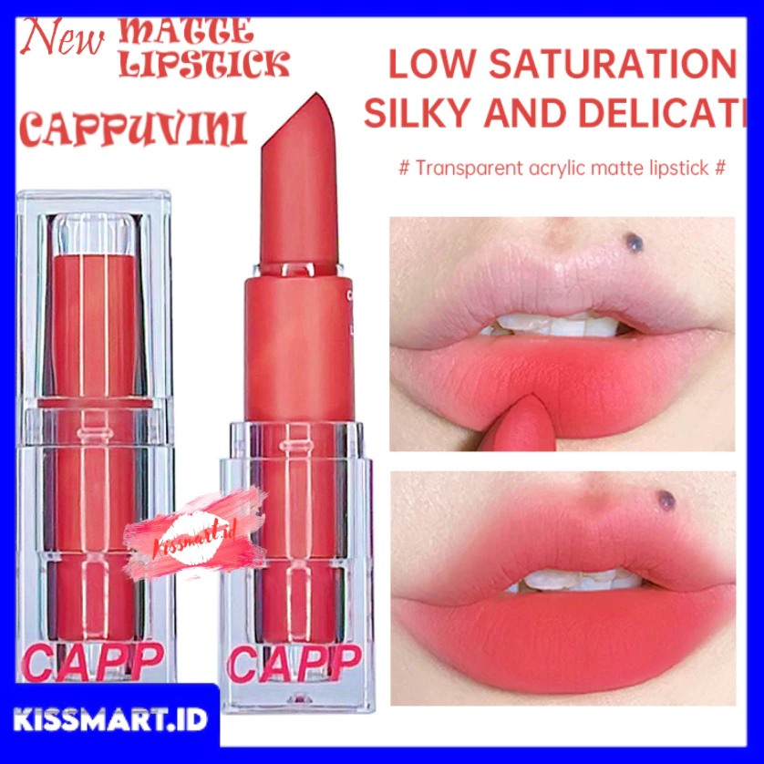 Jual BPOM CAPPUVINI Transparent Acrylic Matte Lipstick 6 Nude Color