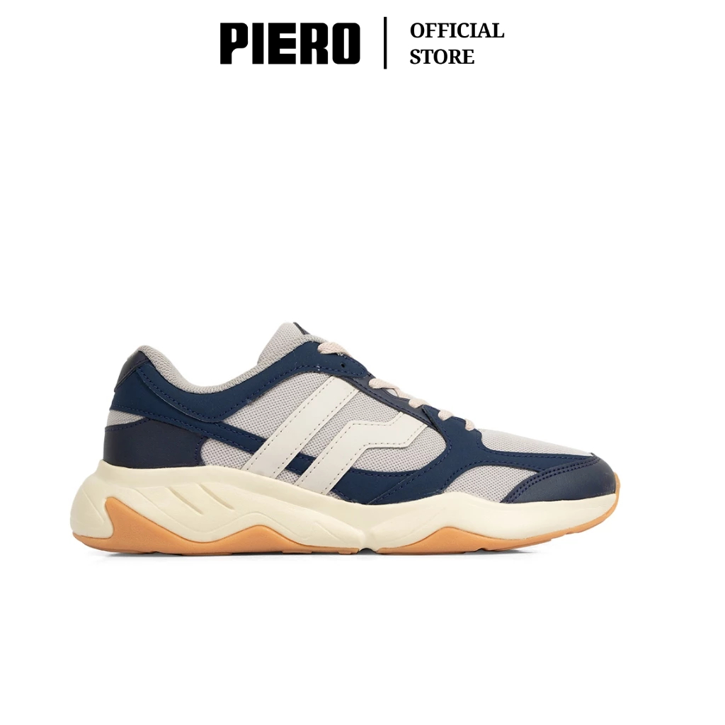 Jual Piero Sepatu Sneakers Pria Ergo Vintage Blue Off White Gum