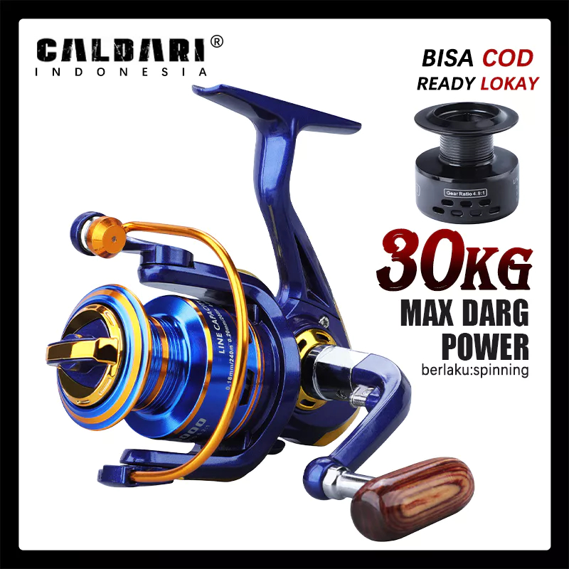 Jual Caldari Reel Pancing Power Handle Spinning Fishing Reel Metal Reel