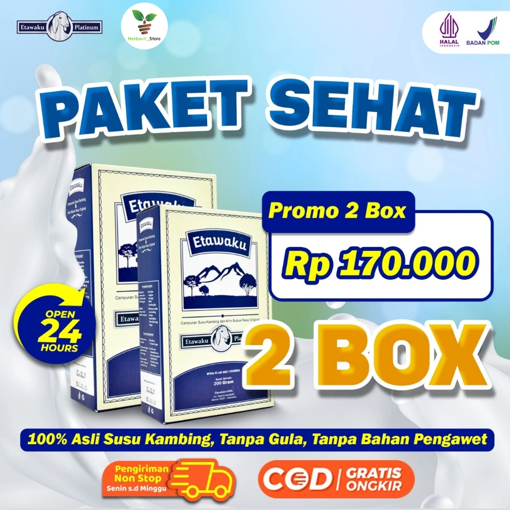 Jual Paket 2 Box Etawaku Platinum Susu Kambing Bubuk Provit Etawa