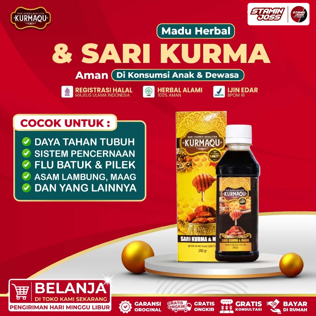 Jual Kurmaqu Sari Kurma Madu Herbal Asli Vitamin Penambah Nafsu Makan