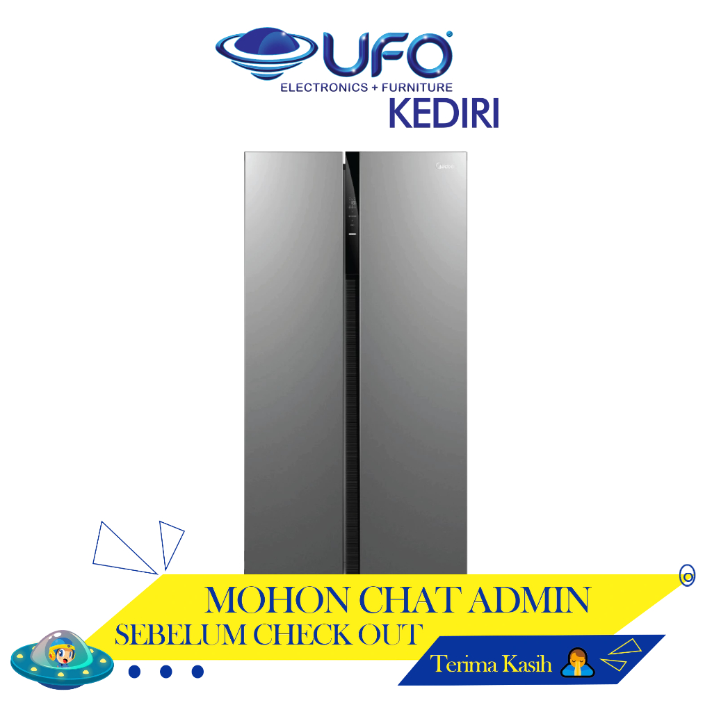 Jual Midea Kulkas 2 Pintu 525 Liter Side By Side Inverter