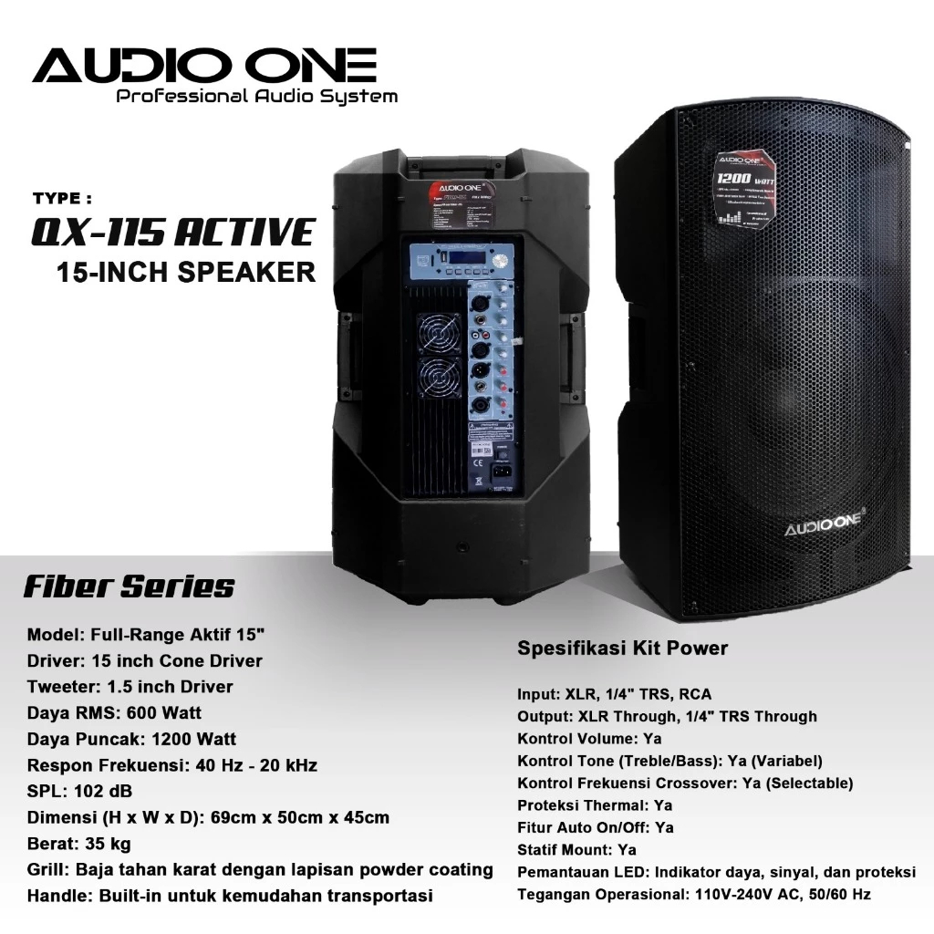 Jual Speaker Fiber Aktif Passif Type QX115 Speaker Fiber Speker Murah