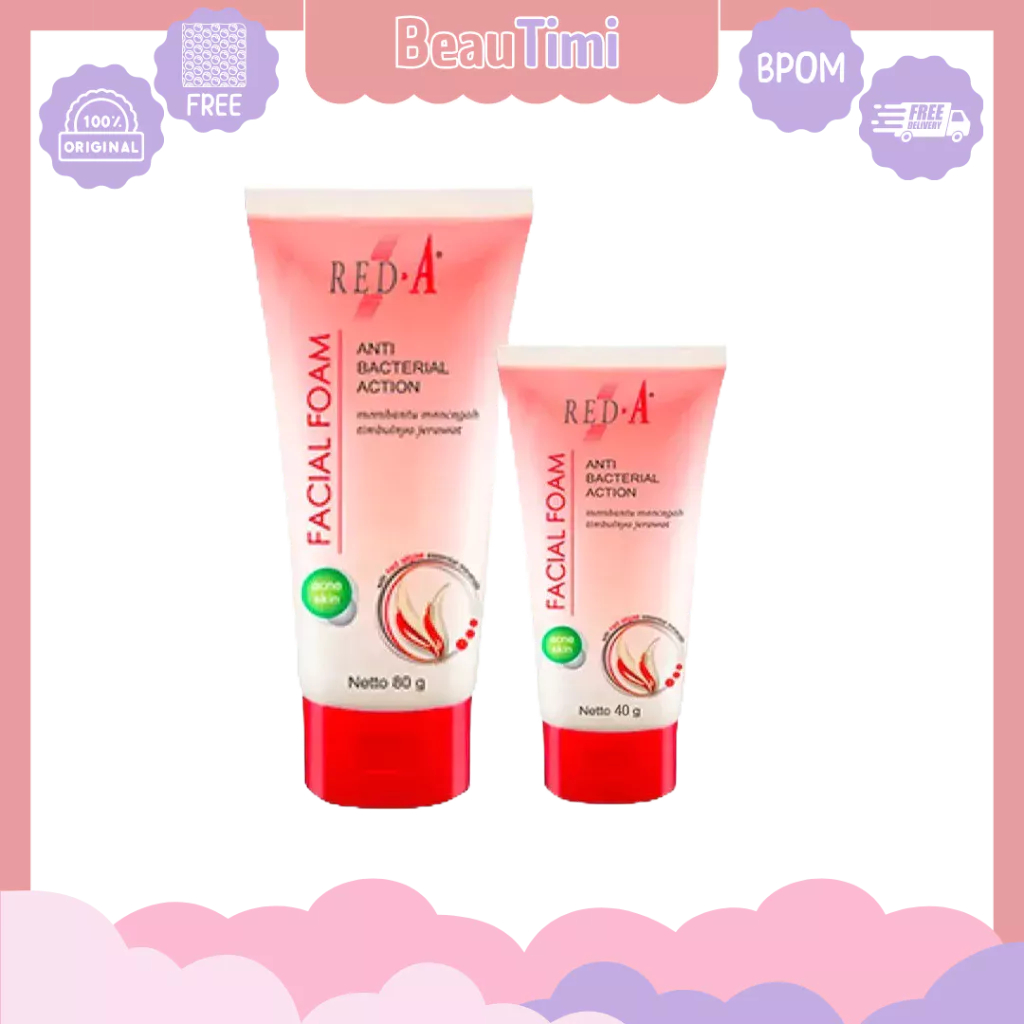 Jual Beautimi VIVA Red A Facial Foam For Acne Skin With Oil Absorbent