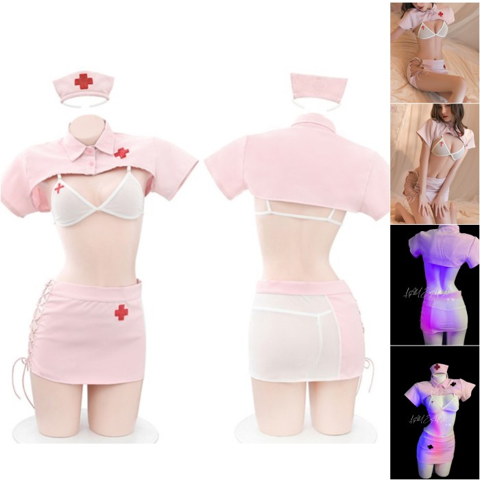 Jual Sexy Lingerie Seksi Cosplay Custom G String Nurse Perawat Suster