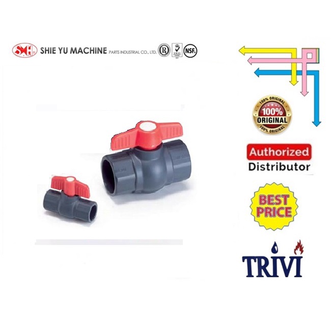 Jual Ball Valve Pvc Compact 3 4 Inch SH Taiwan Sch80 Stop Kran Upvc