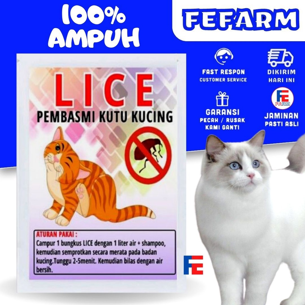 Jual Obat Anti Kutu Kucing Pembasmi Kutu Kitten Cat LICE FEFARM