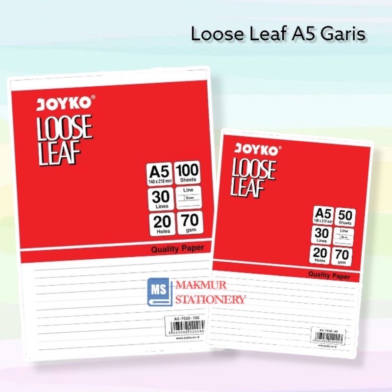 Jual Loose Leaf Kertas Binder Garis A5 B5 Joyko Shopee Indonesia