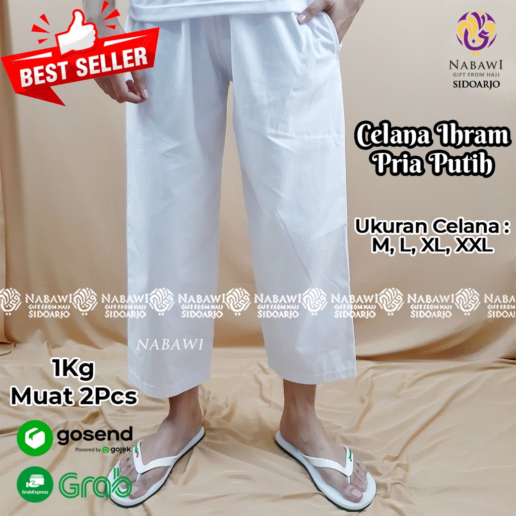 Jual Celana Ihram Ihrom Pria Celana Panjang Putih Hitam Polos Bahan