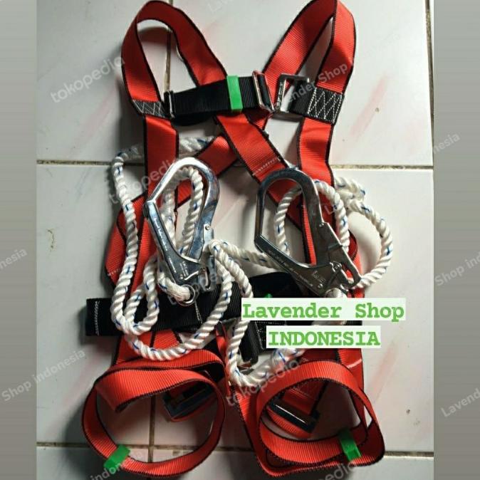 Jual Full Body Harness Double Lanyard Big Hook Plus Tali Dada