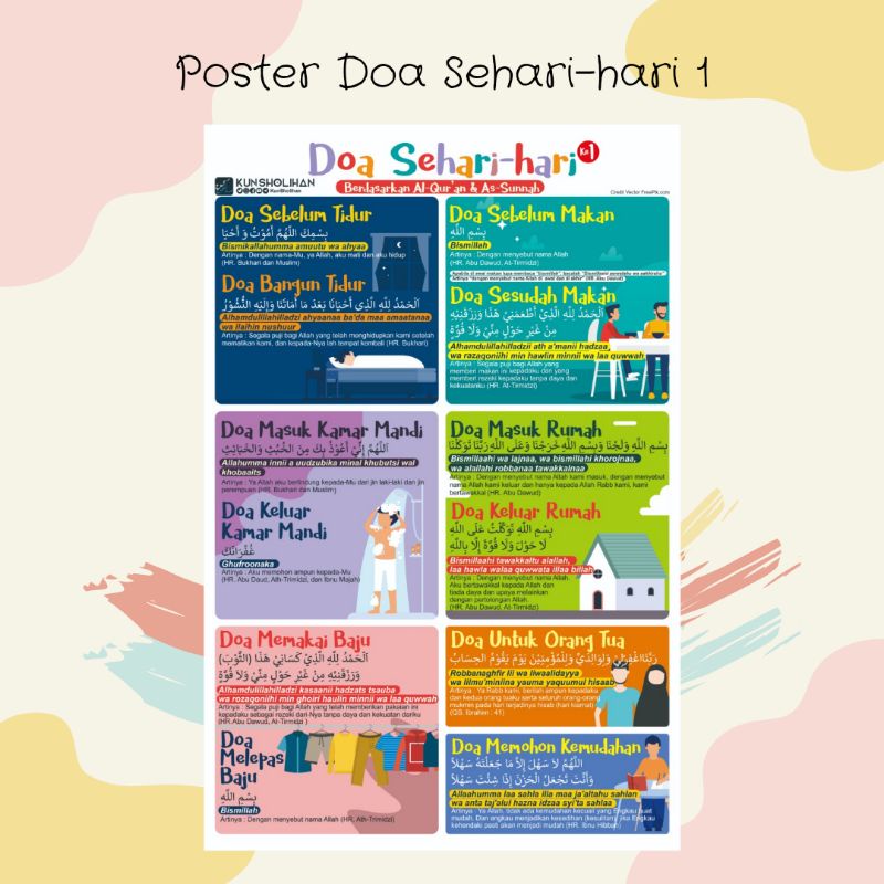 Jual Poster Doa Do A Sehari Hari Amalan Sunnah Doa Islami Islam Doa