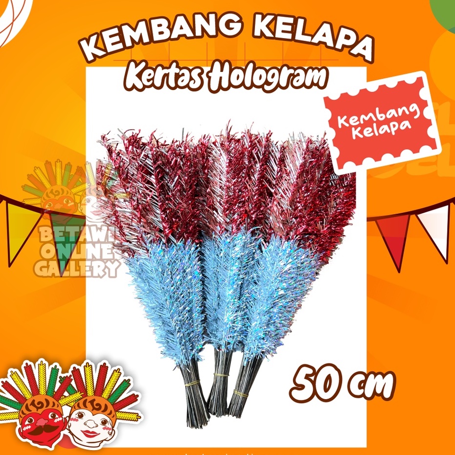 Jual Hiasan Kembang Kelapa Hologram Kembang Kelapa 50 Cm Shopee