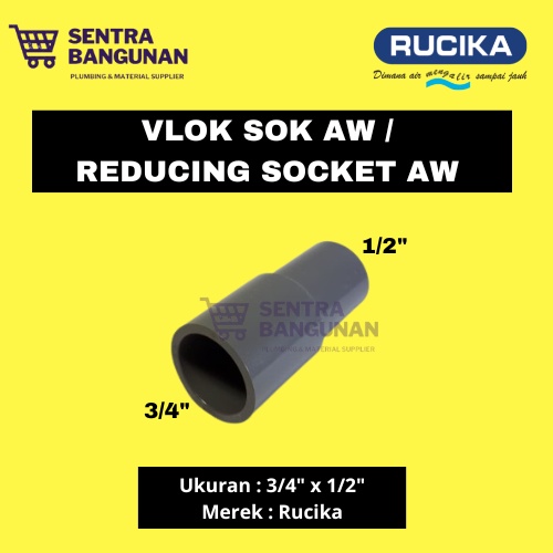 Jual Vlok Sock Aw X Fitting Pipa Pvc Rucika Reducing Socket R