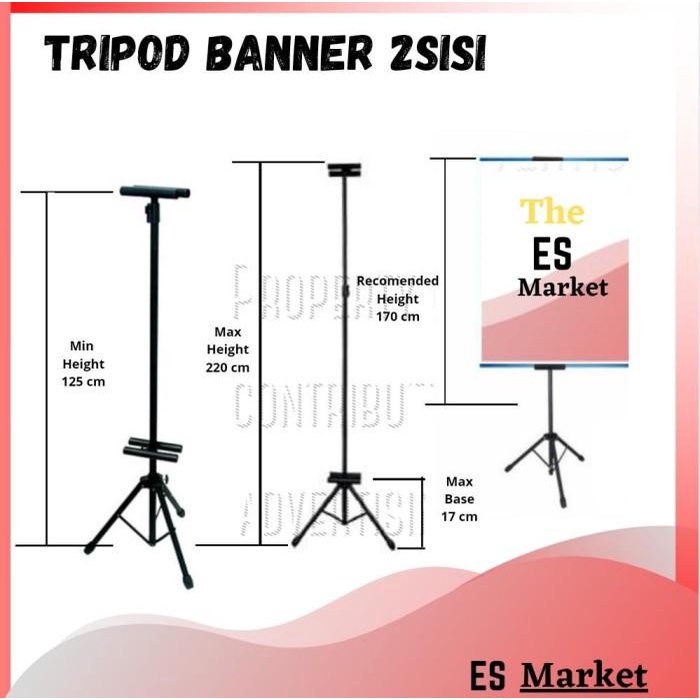 Jual Tiang Promosi Sisi Tripod Banner Standing Banner Shopee