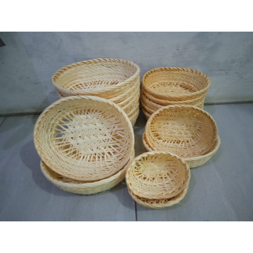 Jual Keranjang Mini Oval Anyaman Bambu Hampers Souvenir Pernikahan