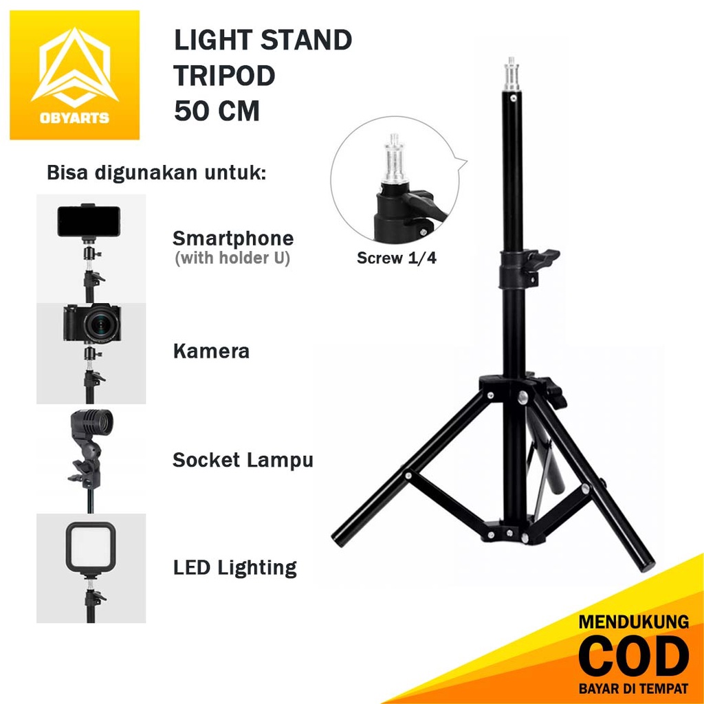 Jual Light Stand Tripod 50cm Tripod Mini Besi Aluminium Alloy 50 Cm