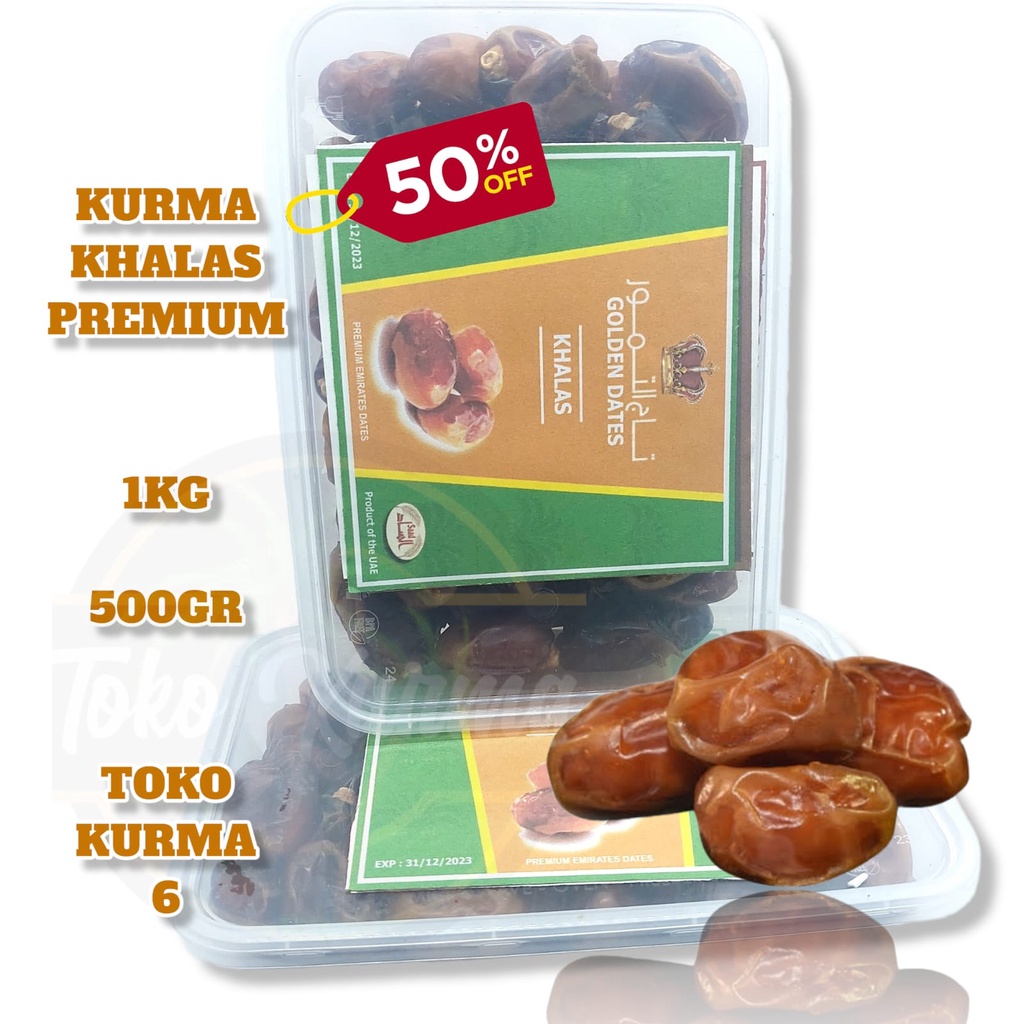 Jual Kurma Khalas Premium 1kg Original Kemasan Box Mika Shopee