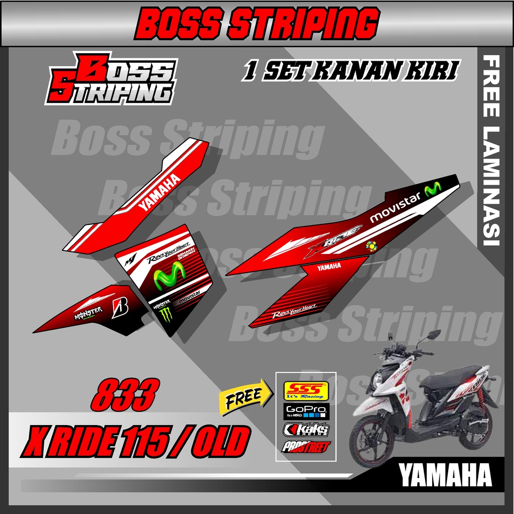 Jual Sticker Variasi Yamaha XRIDE X Ride 115 Old Karbu Striping Xride