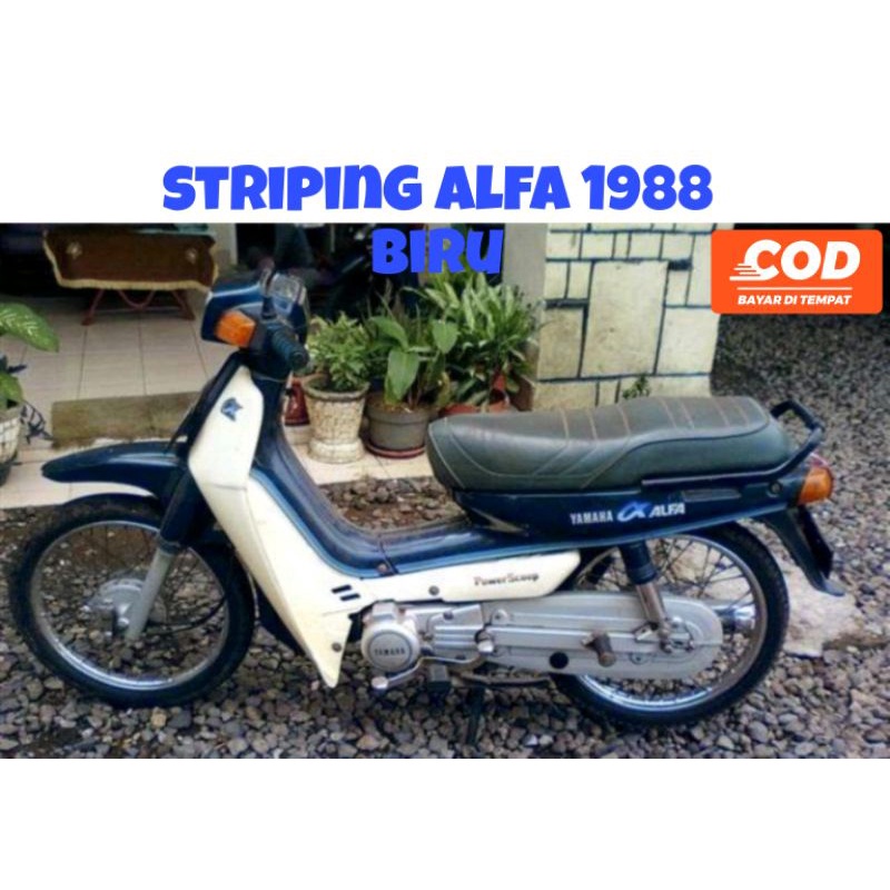 Jual Striping Sticker Lis Body Motor Yamaha Alfa Tahun Biru