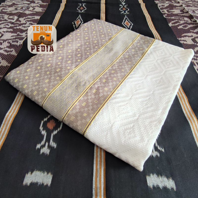 Jual Ready Stok Kain Tenun Songket Baron Putih Exlusive Shopee Indonesia