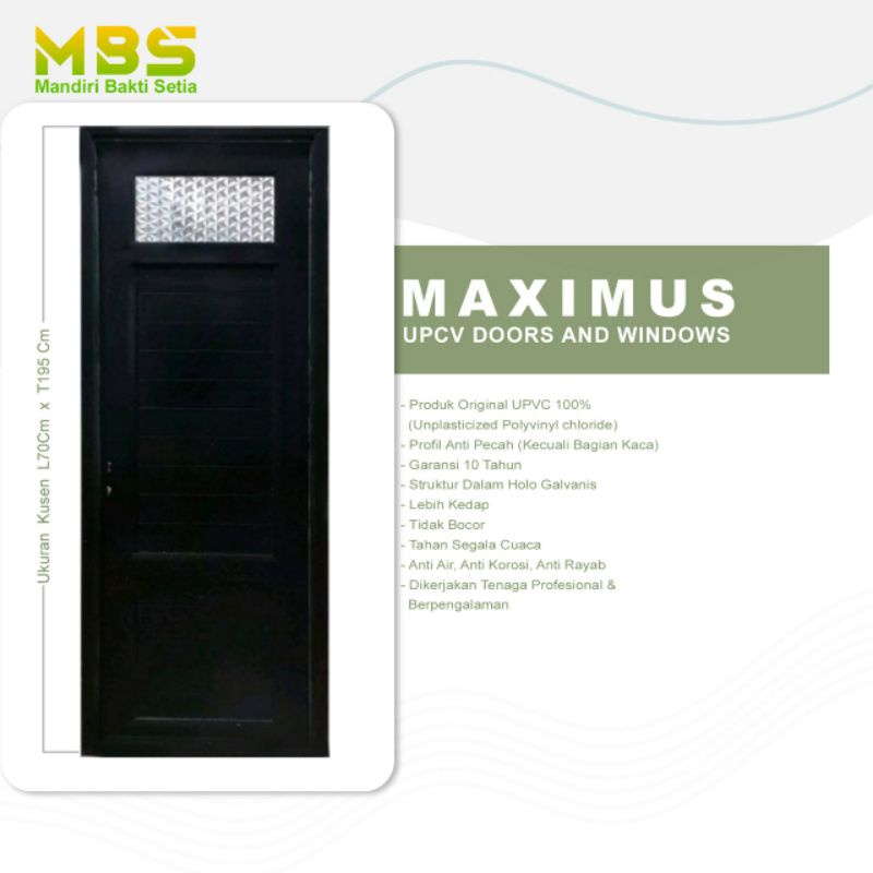 Jual Pintu Kamar Mandi UPVC Black Maximus J12 Shopee Indonesia