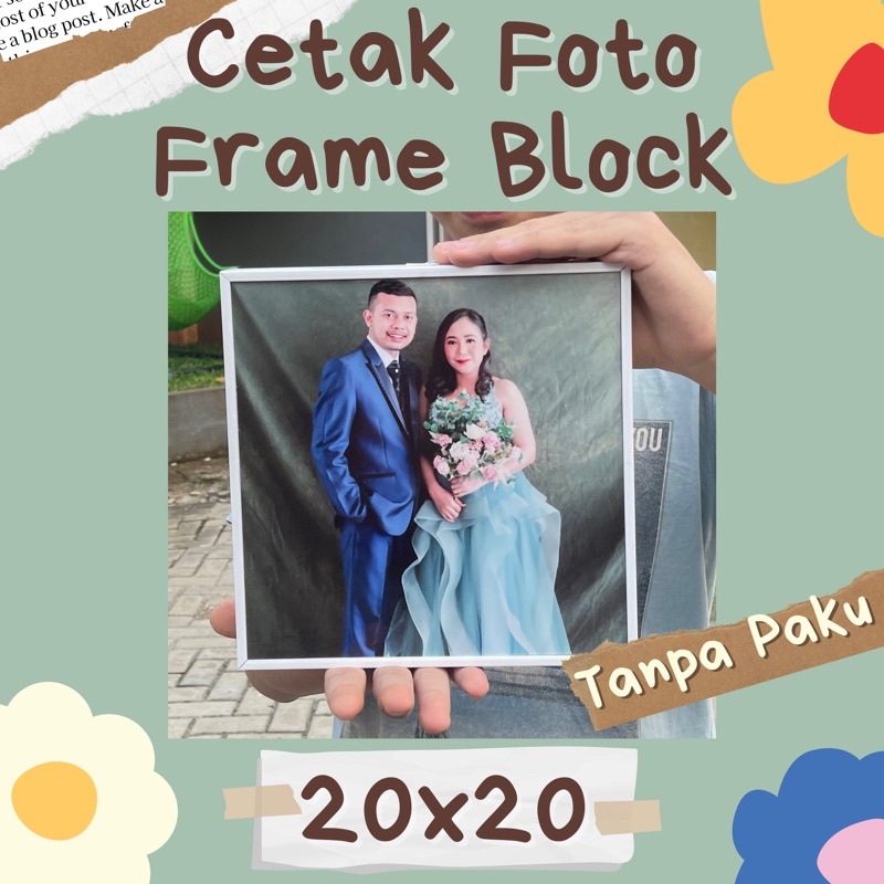 Jual CETAK FOTO FRAME BLOCK 20x20 8 R Wall Frame Cadutproject