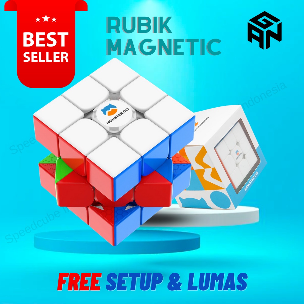 Jual Speedcube Rubik 3x3 GAN Magnetic Monster GO Gan Stickerless