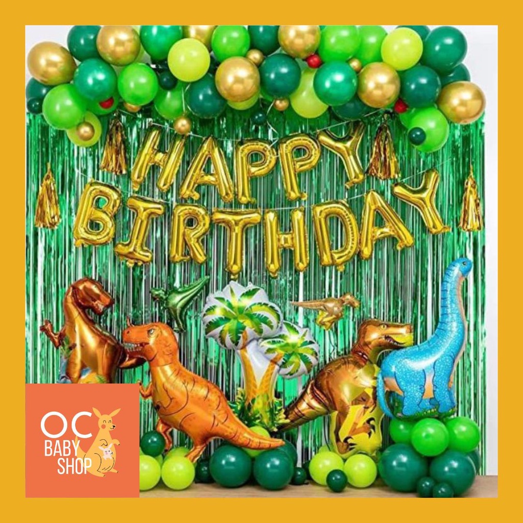 Jual Paket Dekorasi Balon Ulang Tahun Happy Birthday Dinosaurus