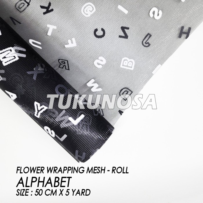 Jual Flower Wrapping Mesh Alphabet Roll Korean Tile Kertas Jaring Huruf