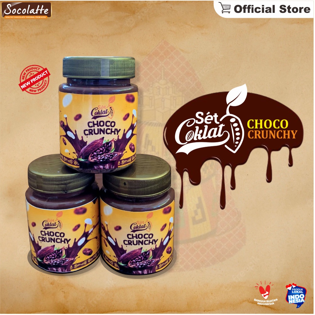 Jual Socolatte Aceh Coklat Crispy Lumer Crunchy Choco Melt Jar