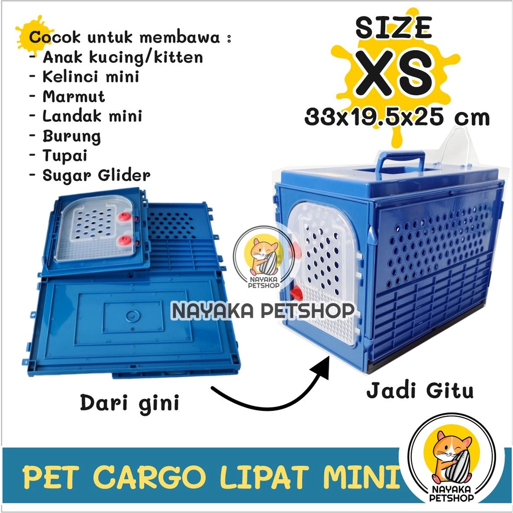 Jual Pet Cargo Lipat Mini Size Xs Kucing Pet Carrier Travel Easy