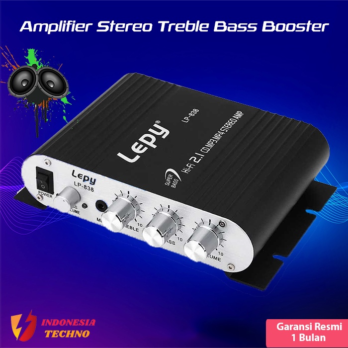 Jual Lepy Mini Hifi Stereo Amplifier Audio Treble Bass Booster V W