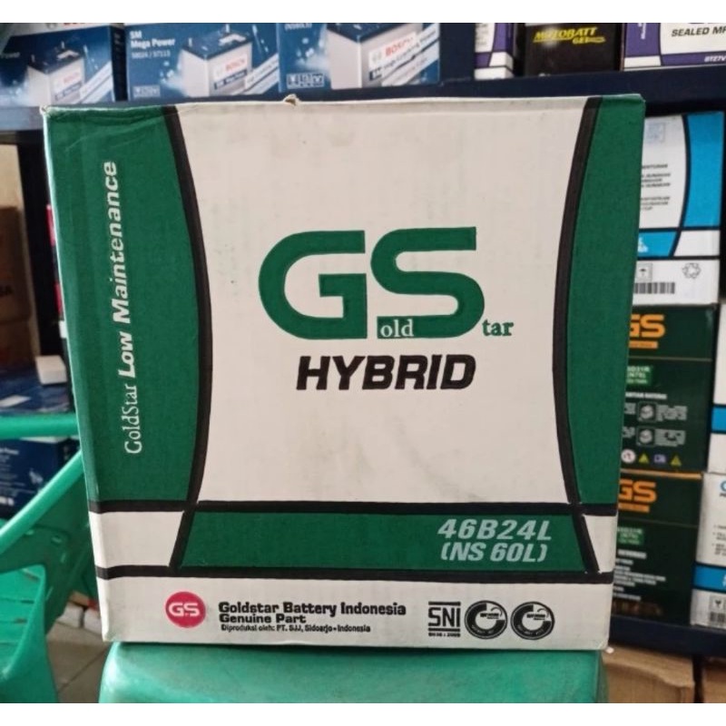 Jual AKI BATERAI BASAH GS GOLDSTAR HYBRID NS60L 46B24L SIGRA CALYA