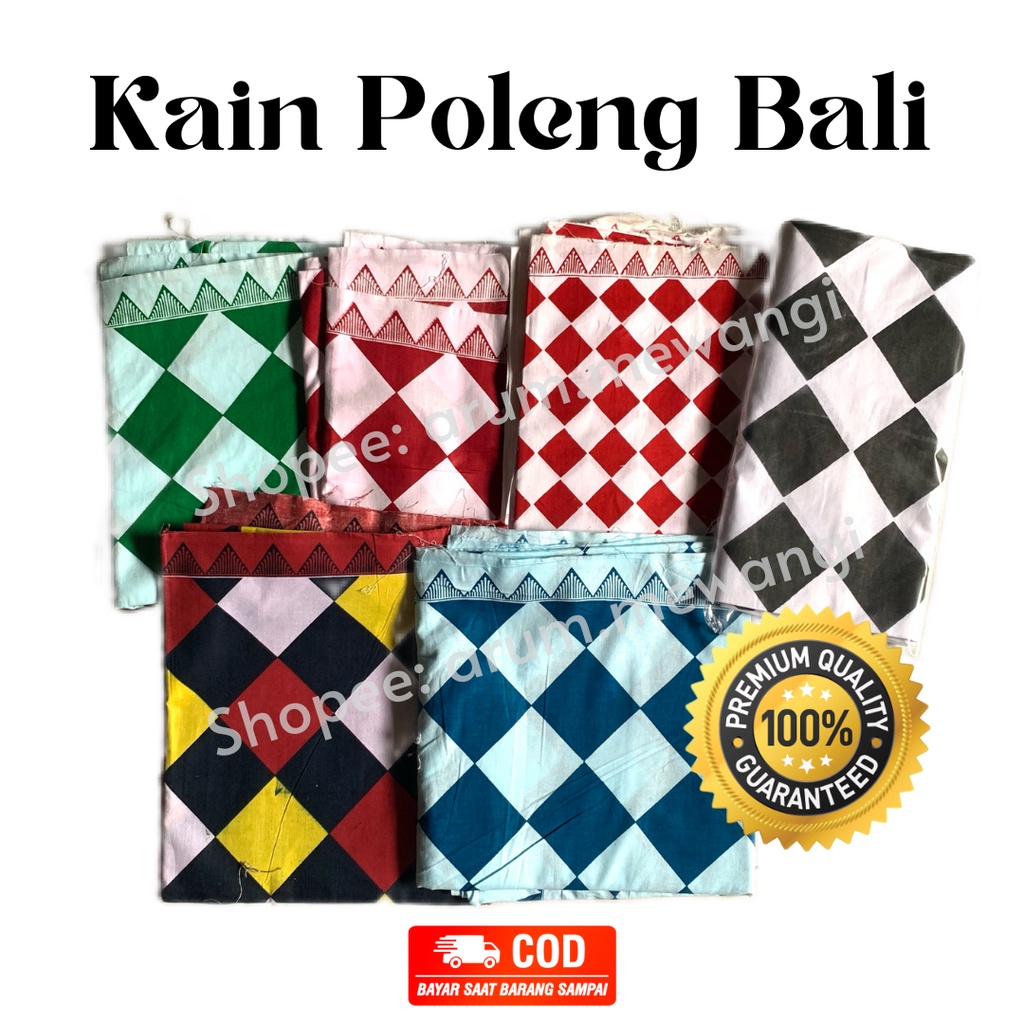 Jual KAIN POLENG BALI MOTIF KOTAK WARNA LENGKAP HALUS Shopee Indonesia