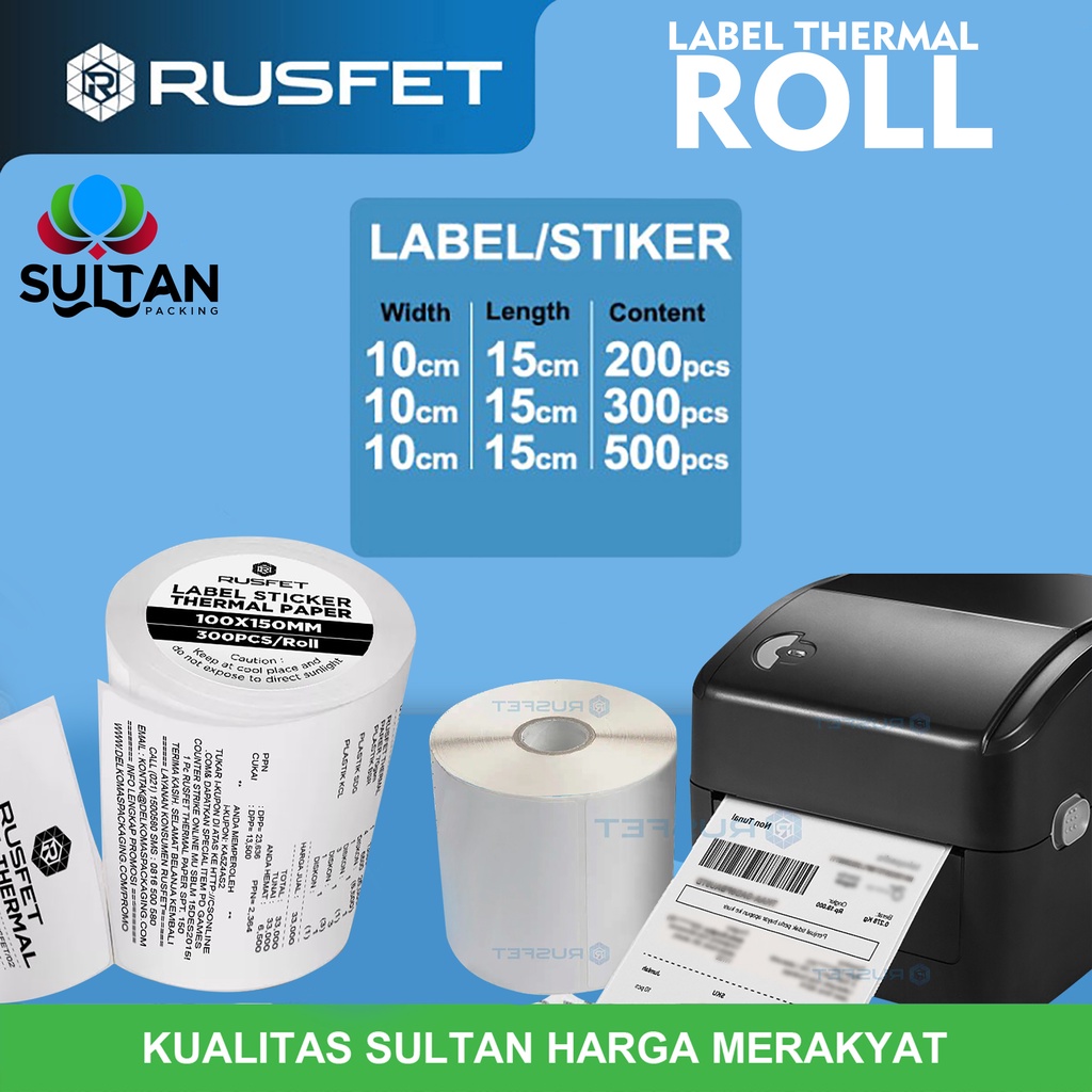 Jual Lebel Resi Stiker Thermal Label Barcode Stiker Resi Thermal Label