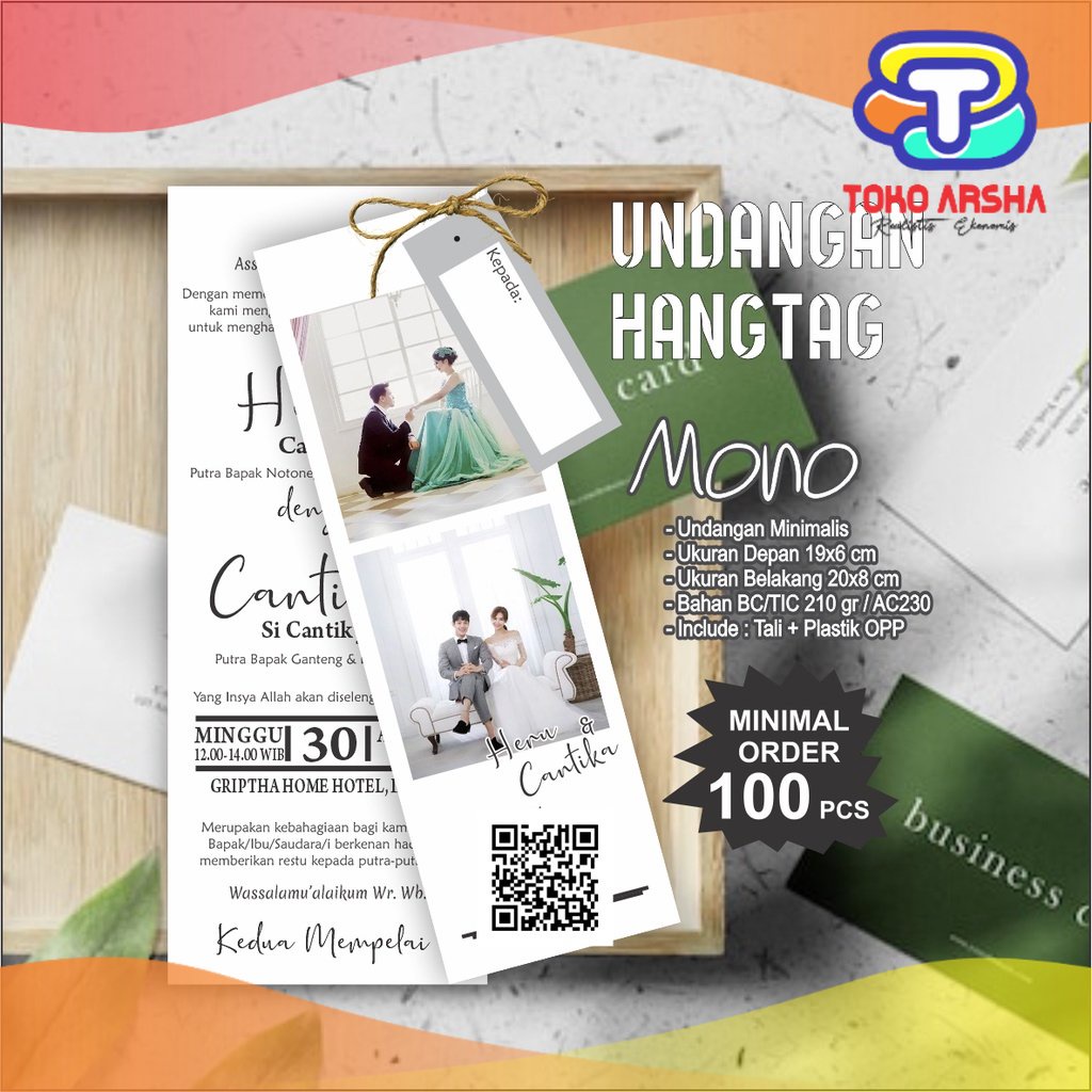 Jual Cetak Undangan Pernikahan Custom Undangan Pernikahan Hangtag Unik