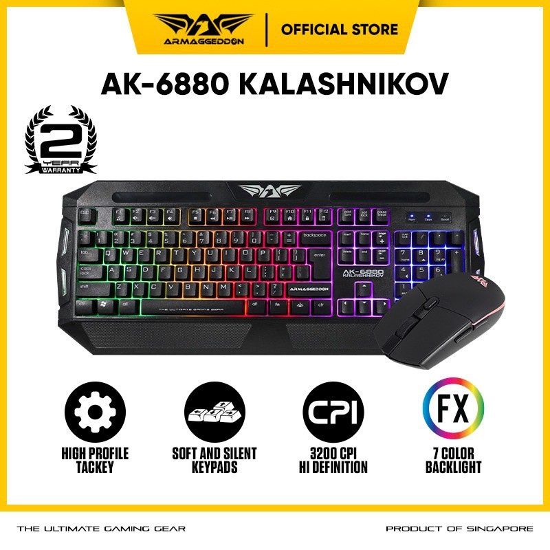 Jual Armaggeddon Ak Kalashnikov Gaming Membrane Keyboard Paket