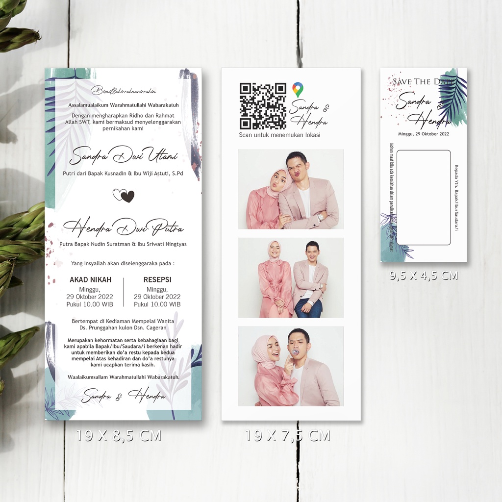 Jual Undangan Pernikahan Aesthetic Custom Undangan Hangtag Free Foto