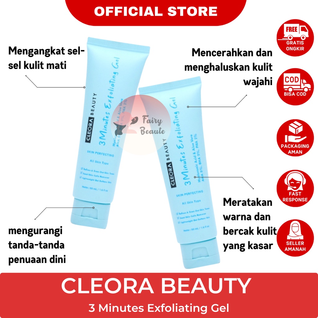 Jual Cleora Beauty 3 Minutes Exfoliating Gel Lomira Lip Serum Azrina