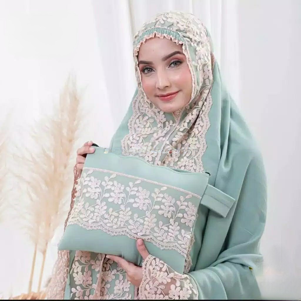 Jual COD Mukena Dewasa Remaja Renda Bordir Model Terbaru Lace Shireen