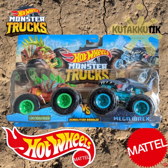 Jual Hot Wheels Monster Trucks Demolition Doubles Motosaurus Vs Mega