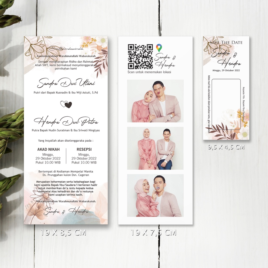 Jual Undangan Pernikahan Aesthetic Custom Undangan Hangtag Free Foto