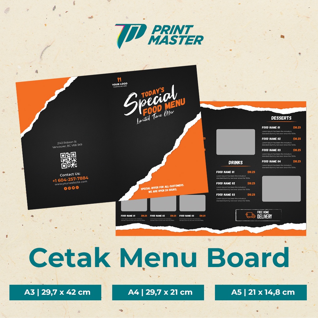 Jual Cetak Daftar Menu Board Papan Menu Menu Resto Shopee Indonesia