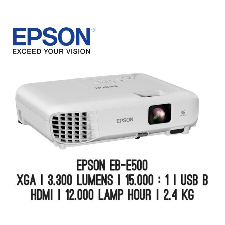 Jual PROJECKTOR EPSON EB E500 XGA 3300 LUMENS Shopee Indonesia