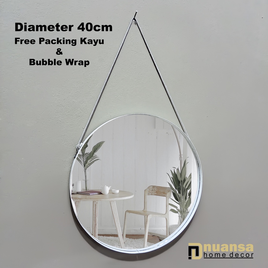 Jual Cermin Bulat Kaca Aesthetic Kaca Frameless Diameter Cm