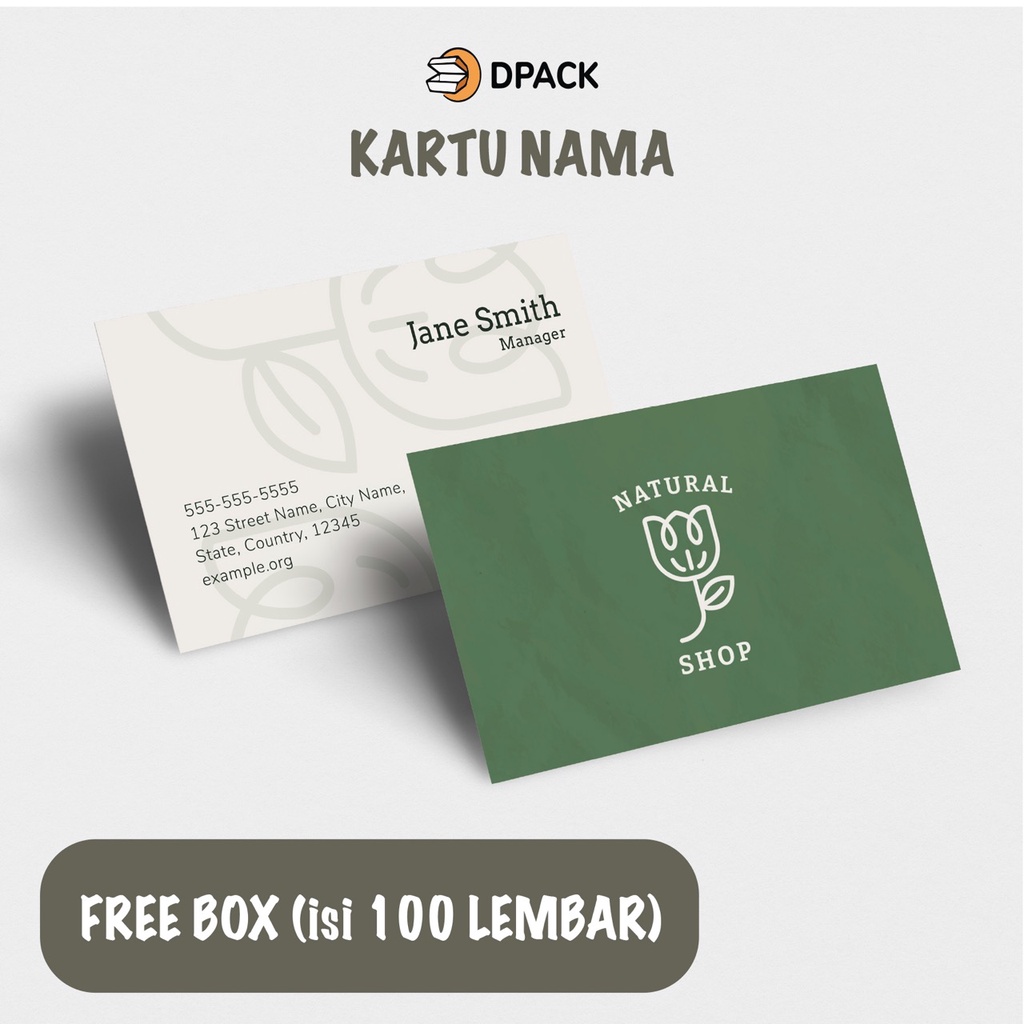 Jual Cetak Kartu Nama Murah Sisi Sisi Sehari Jadi Box Isi