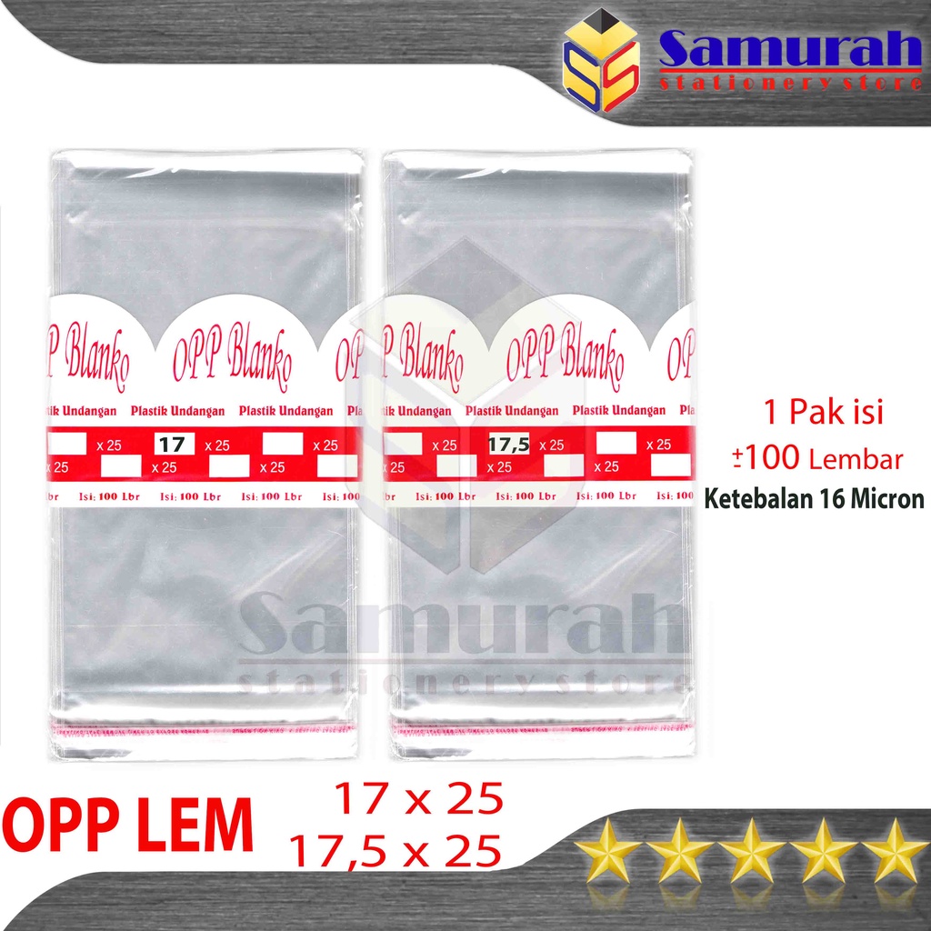 Jual Plastik OPP Lem Seal 17 X 25 17 5 X 25cm Tipis 16 Micron Isi 100